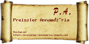 Preiszler Annamária névjegykártya